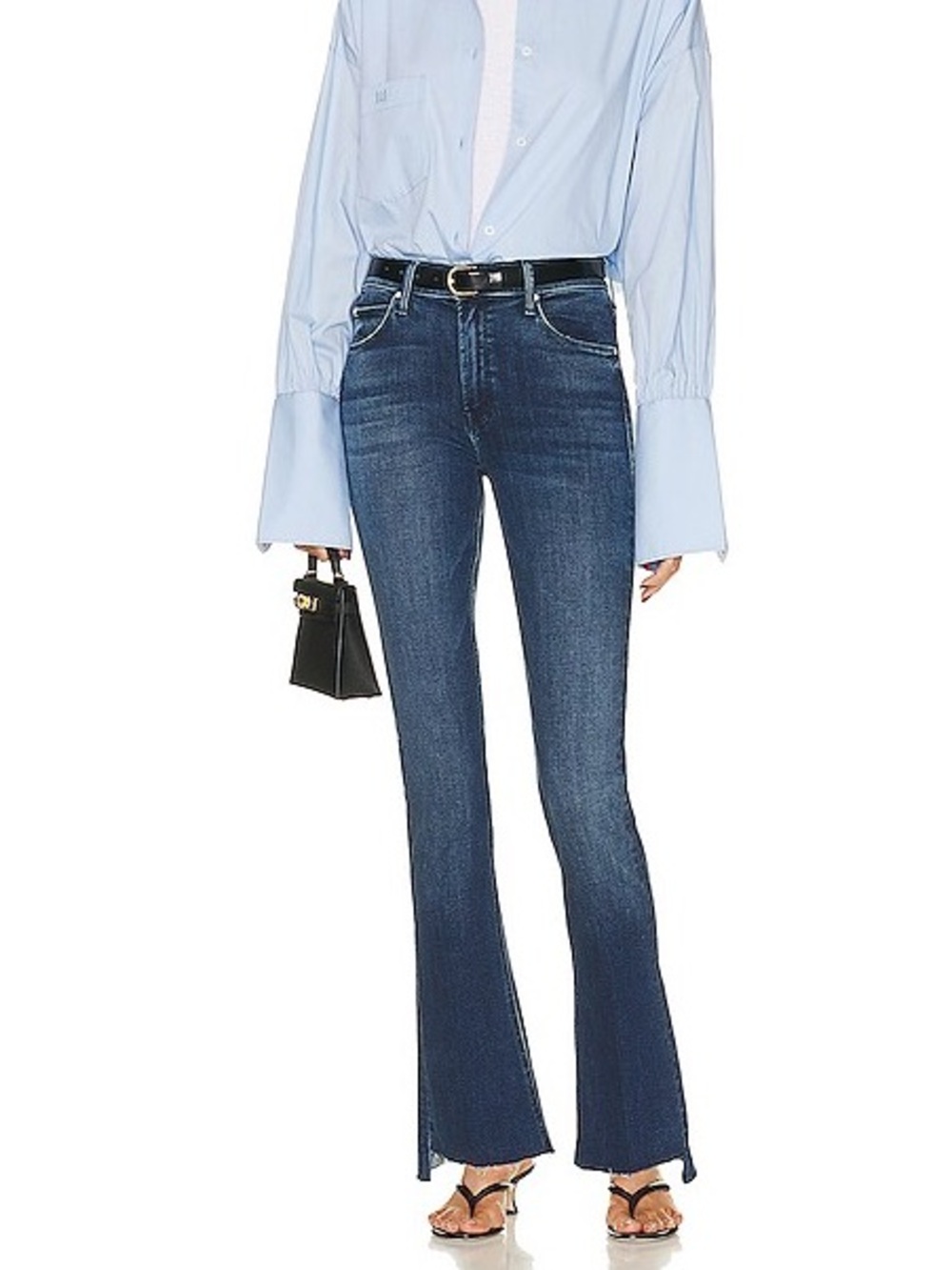 Mother Runaway Flared Fray Mañana Mi Amor Jeans